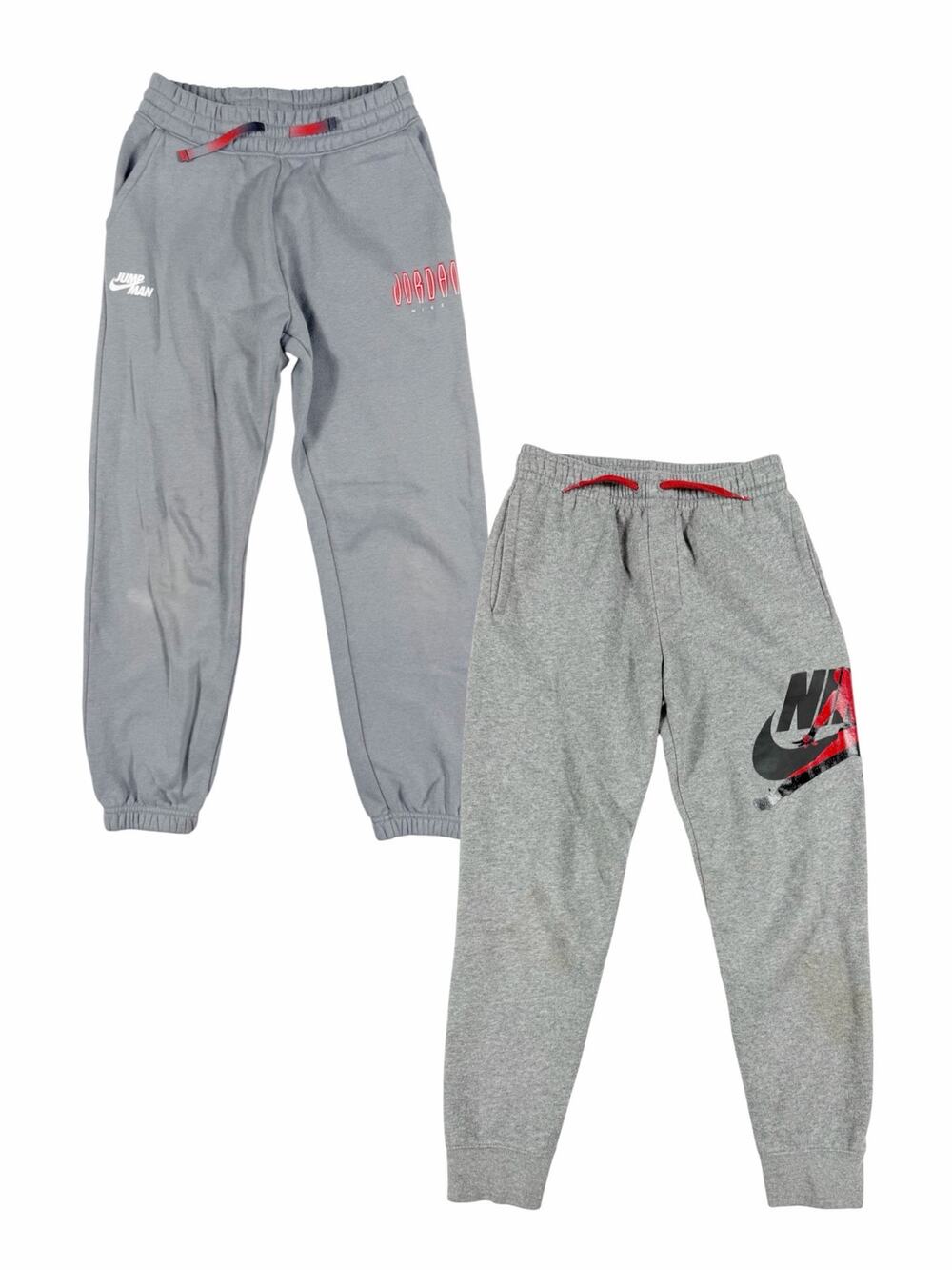 Nike Jordan Boys Jogger Sweatpants Bundle Gray Size 10-12 (Medium)